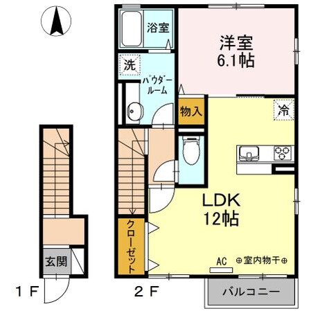 フォンティーヌOZ Ⅱ（高崎市棟高町）の物件間取画像